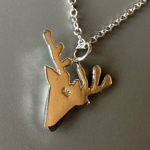Sterling Silver Buckhorn Antler Necklace - Picture 7 of 10